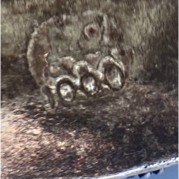 Antique Estate handmade sterling silver genuine Malachite Gemstone Brooch Pin - Picture 4 of 6